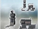 Modern Building & Accessory Set with Control Tower & Dish (2-1