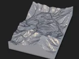 Detailed Mountain River Valley Terrain Tile – 3D Printable-6