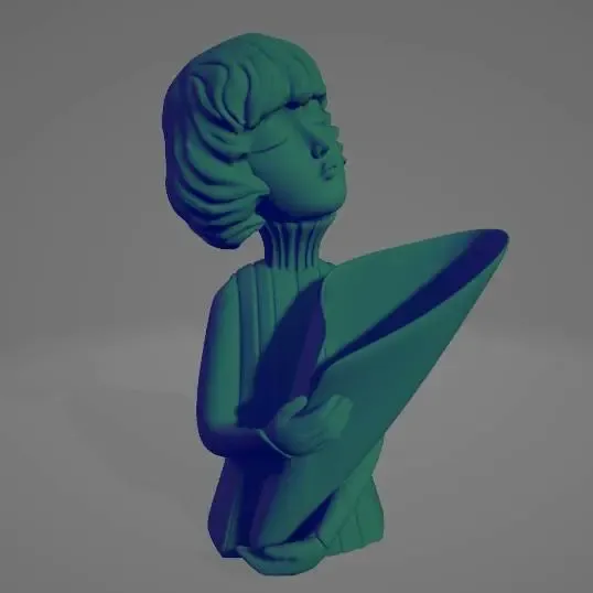 Girl with bouquet of flowers Stand Pot Vase Art Decoration