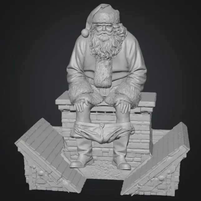 Santa pooping in chimney
