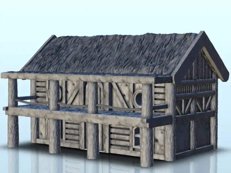 Edificio con tetto in paglia e grande terrazza in legno (7) - m