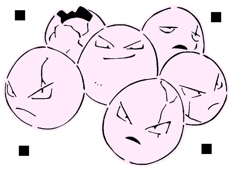 102 Estêncil Exeggcute + 2D