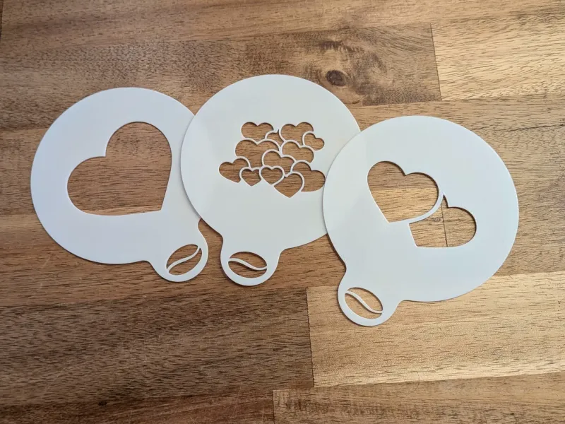 Coffee - Cocoa Art Stencils (hearts)