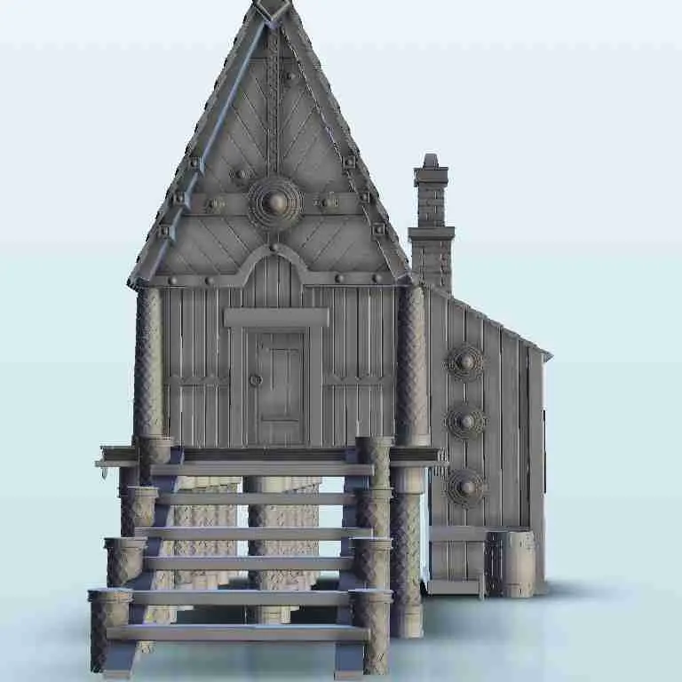 Viking house on stilts - scenery medieval miniatures warhamm