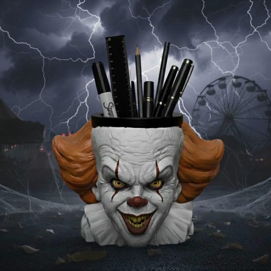 Pennywise - Pen holder - Terror sculpture & pencil box | 3D models