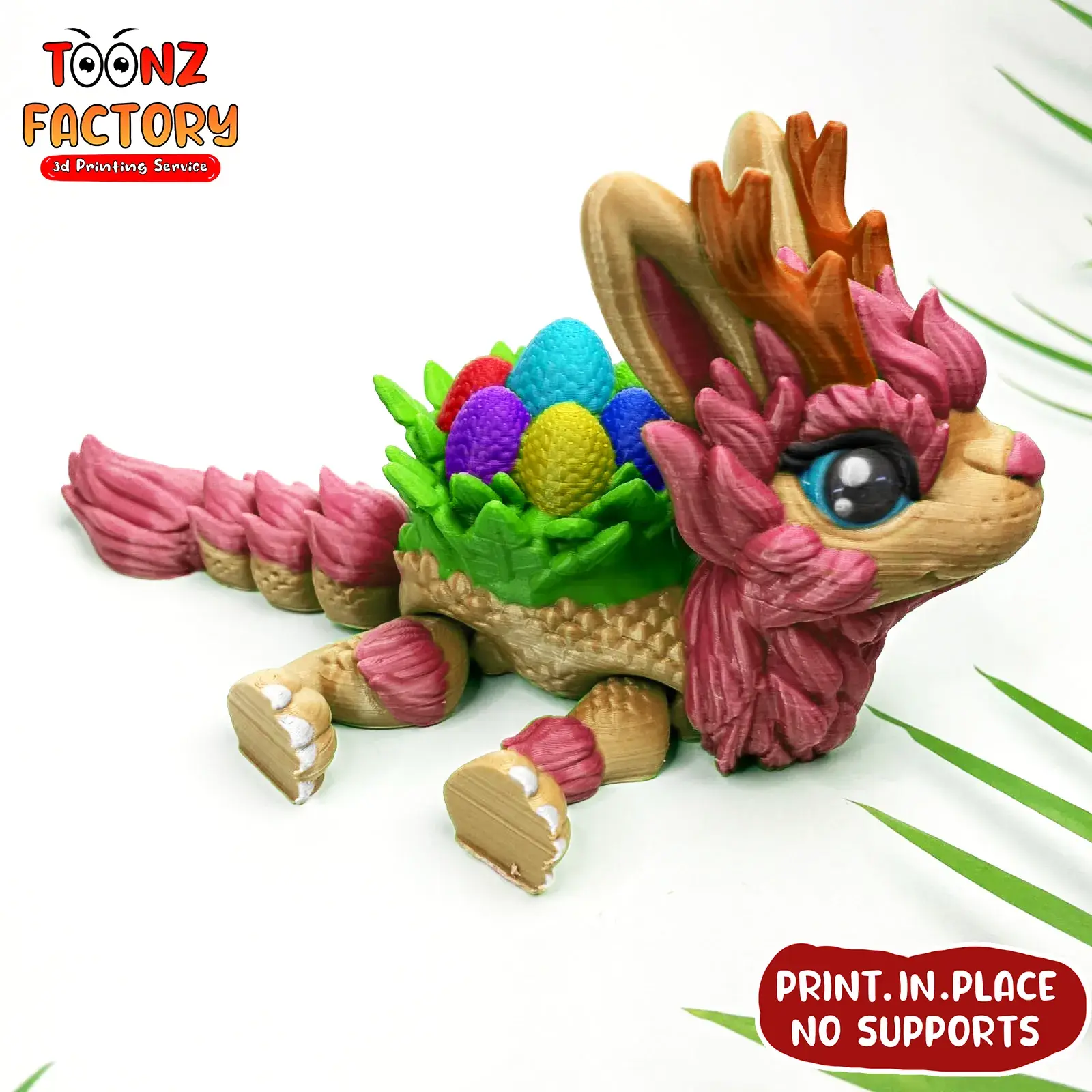 PRINT-IN-PLACE FLEXI EASTER DRAGON ARTICULATED