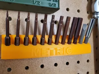 12 Piece Hex Bit Pegboard Holder