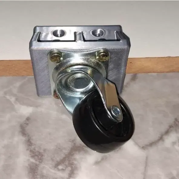 U-vormige beugel voor zwenkwiel in 15mm MDF