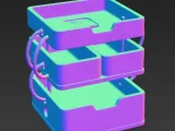Modular Stackable Organizer STL. Handle Tray Storage Box 3D-0