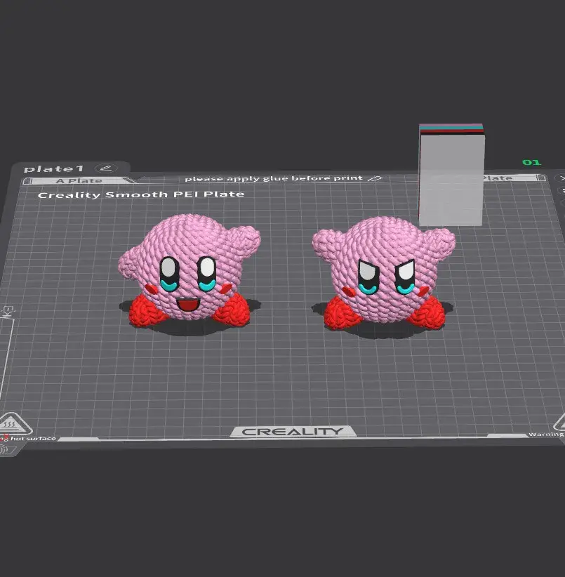 KIRBY HÄKELN GESTRICKT - STL &amp; 3MF MULTICOLOR