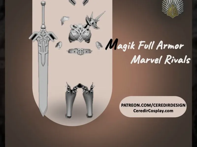 Magik Full Armour Marvel Rivals 3d digital download