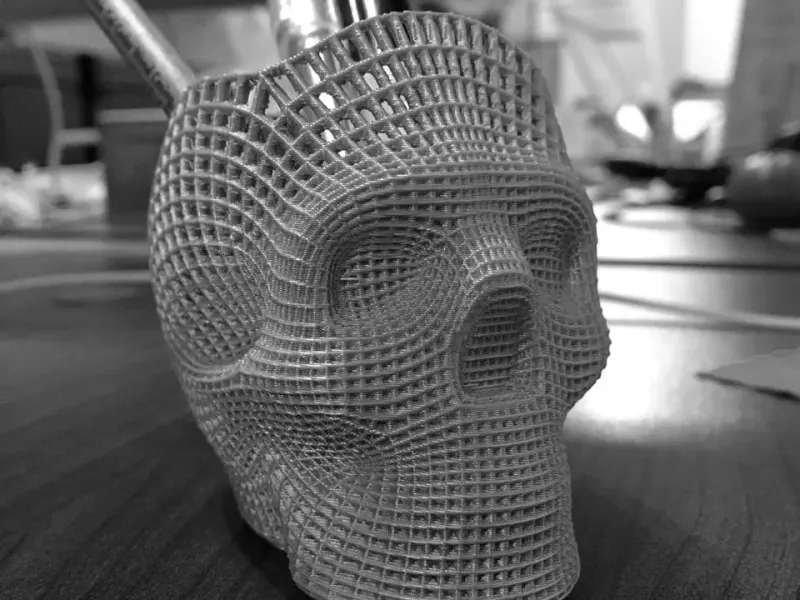 Wireframe Skull Pencil Holder