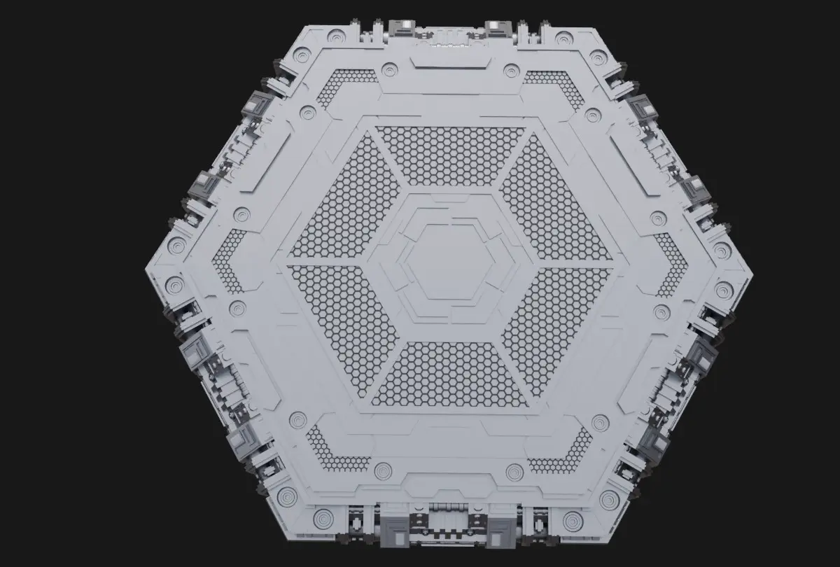 Hexagon Stand Base Diorama  Scifi Model A