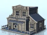 Western saloon with floor and fence (1) - western usa acw mo-0