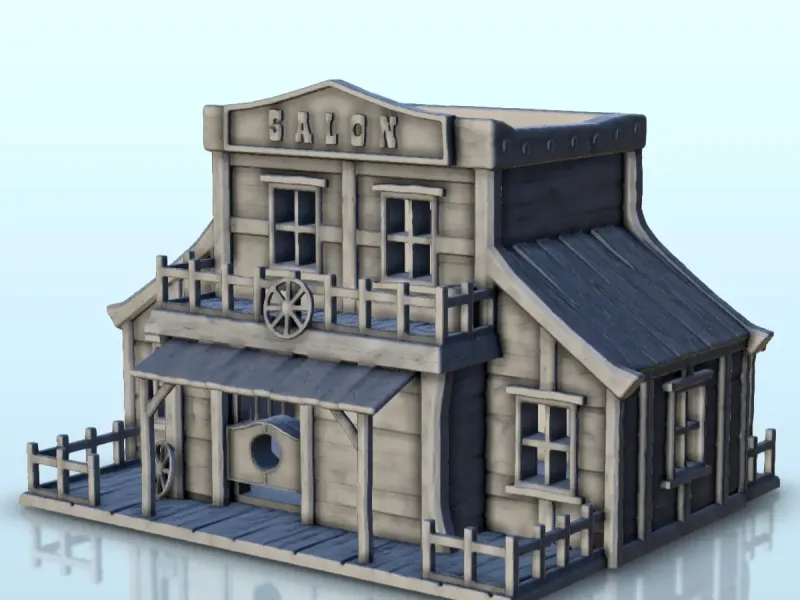 Western saloon with floor and fence (1) - western usa acw mo