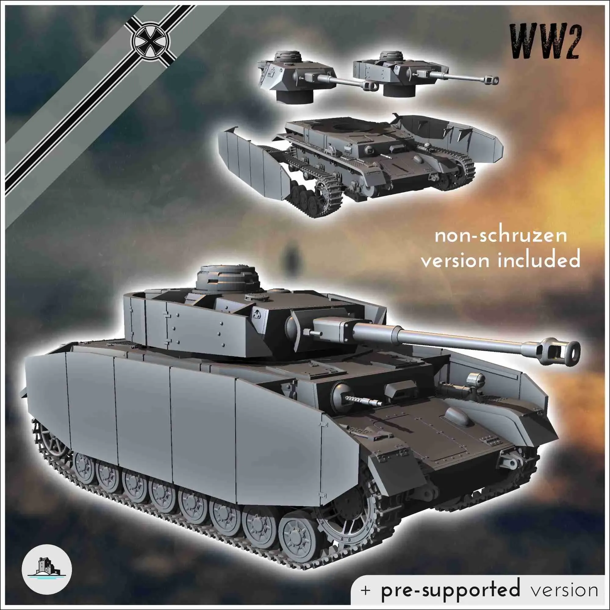 Panzer IV Ausf. H - German Eastern Western WW2 tank armor