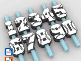 Straw Toppers baseball numbers Bundle-1