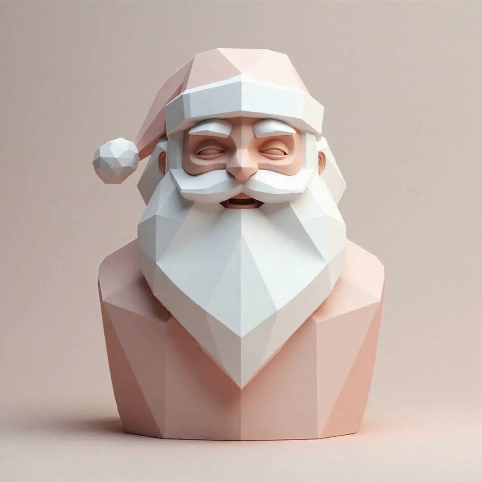 Christmas serries -Santa low poly bust V2