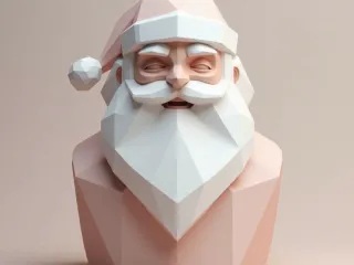 Christmas serries -Santa low poly bust V2