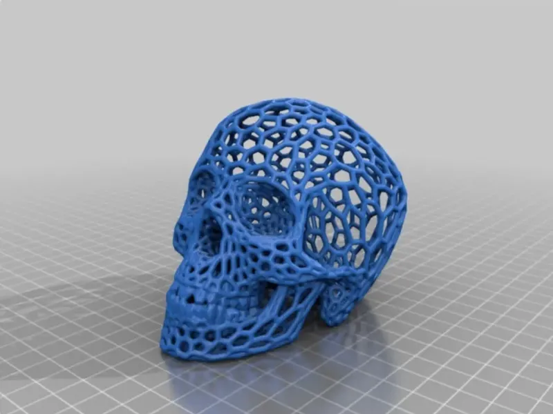 Cranio in stile Voronoi senza supporti