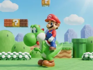 Mario and Yoshi (Super Mario Galaxy - Film)