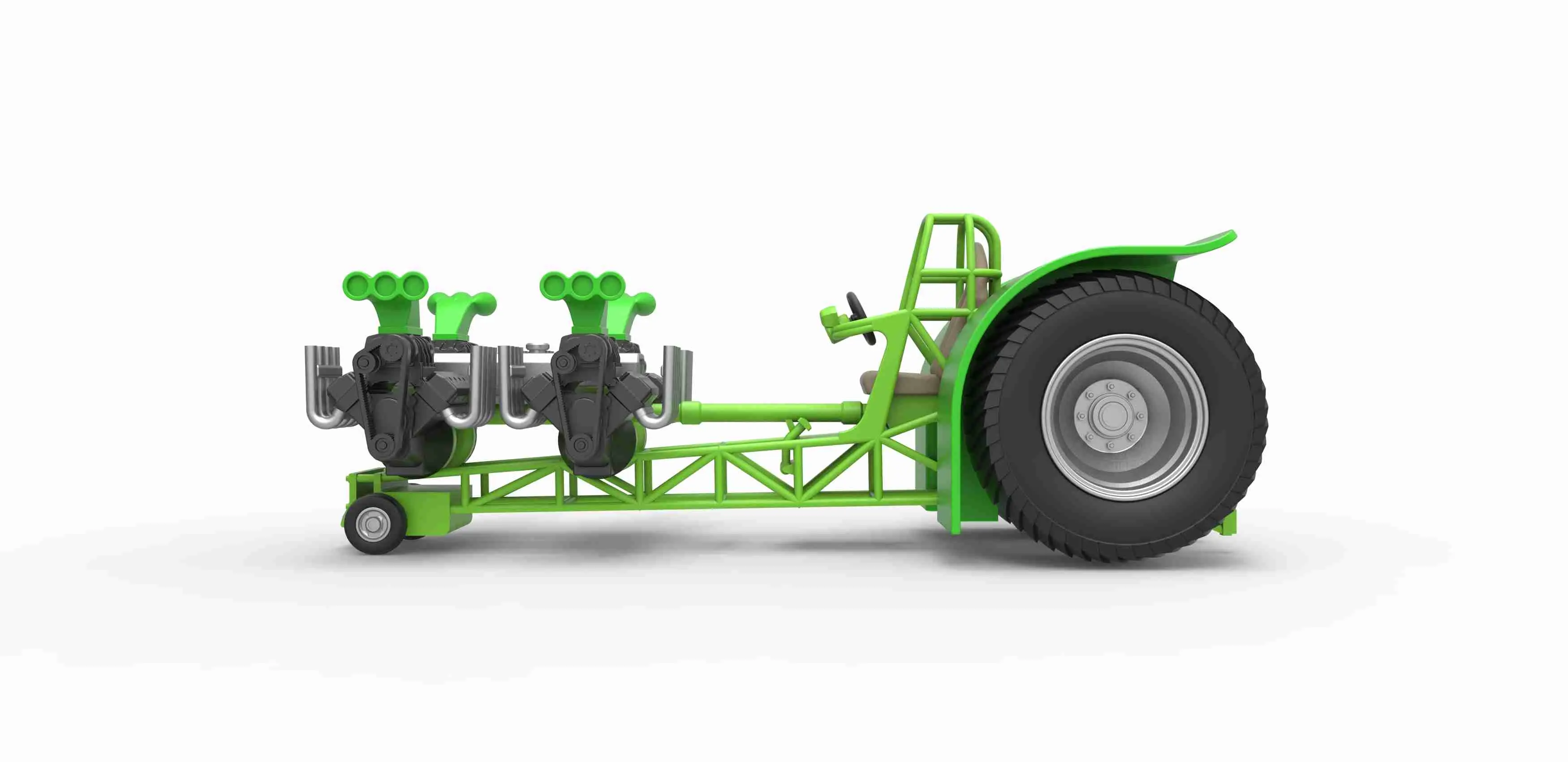 Pulling tractor with 4 engines V8 Version 2 Scale 1:25