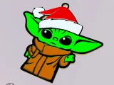 Baby Yoda Christmas Tree Decoration No Circle-0