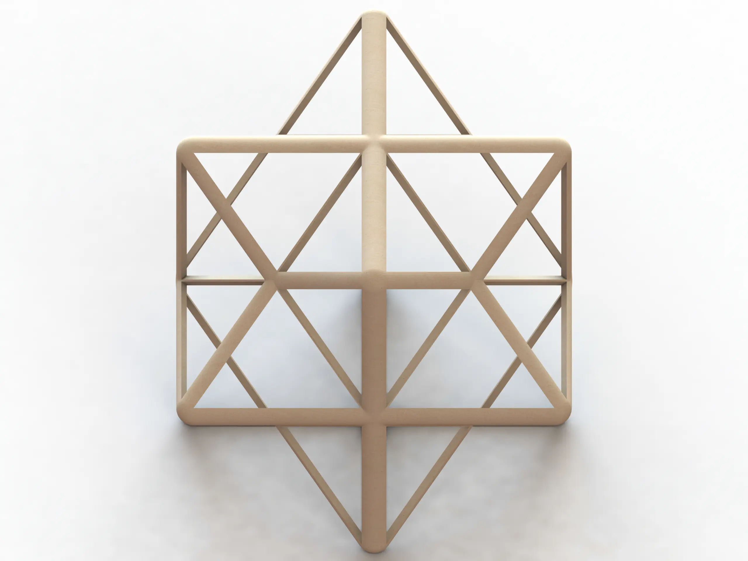 Wireframe Shape First Stellation of The Rhombic Dodecahedron