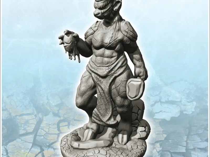 Two-horned Minotaur (5) - miniatures warhammer mini RPG scen