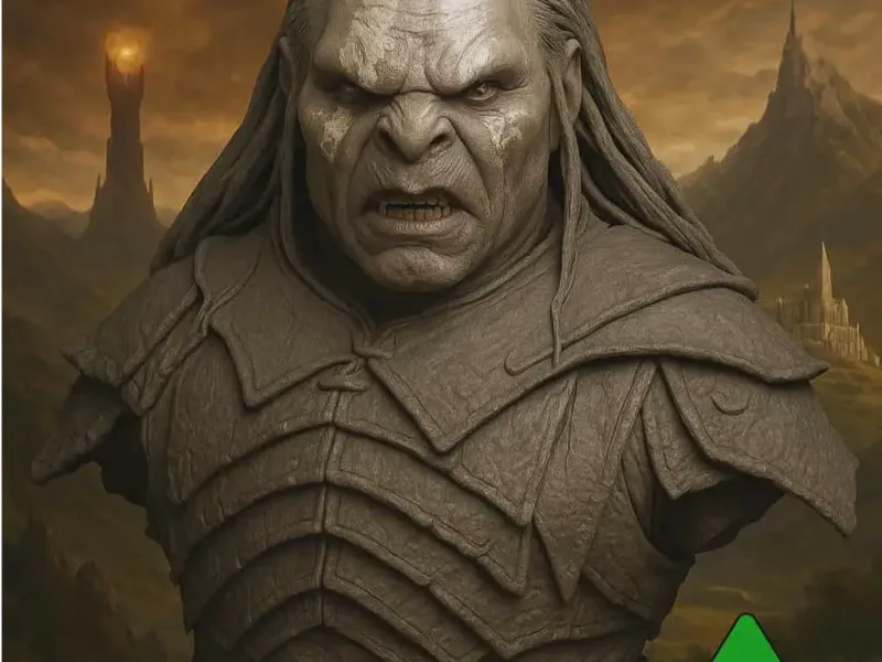 Busto del Guerriero Uruk-hai Lurtz Statua de Il Signore degli Anelli LOTR