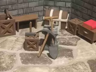 Spade, pickaxe, hammer
