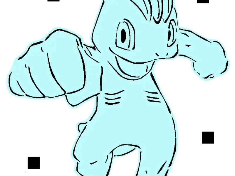 066 Pochoir Machop + 2D