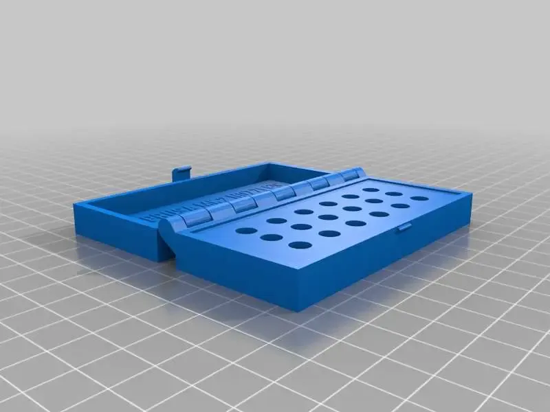 Hinged nozzle box for 18 nozzles with/without text