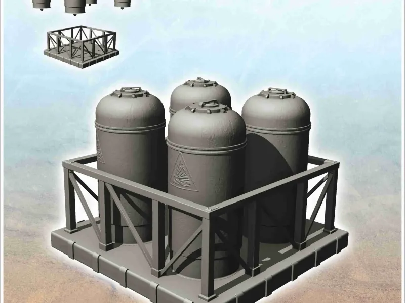 Cryogenic storage platform with four silos (21) - science fiction