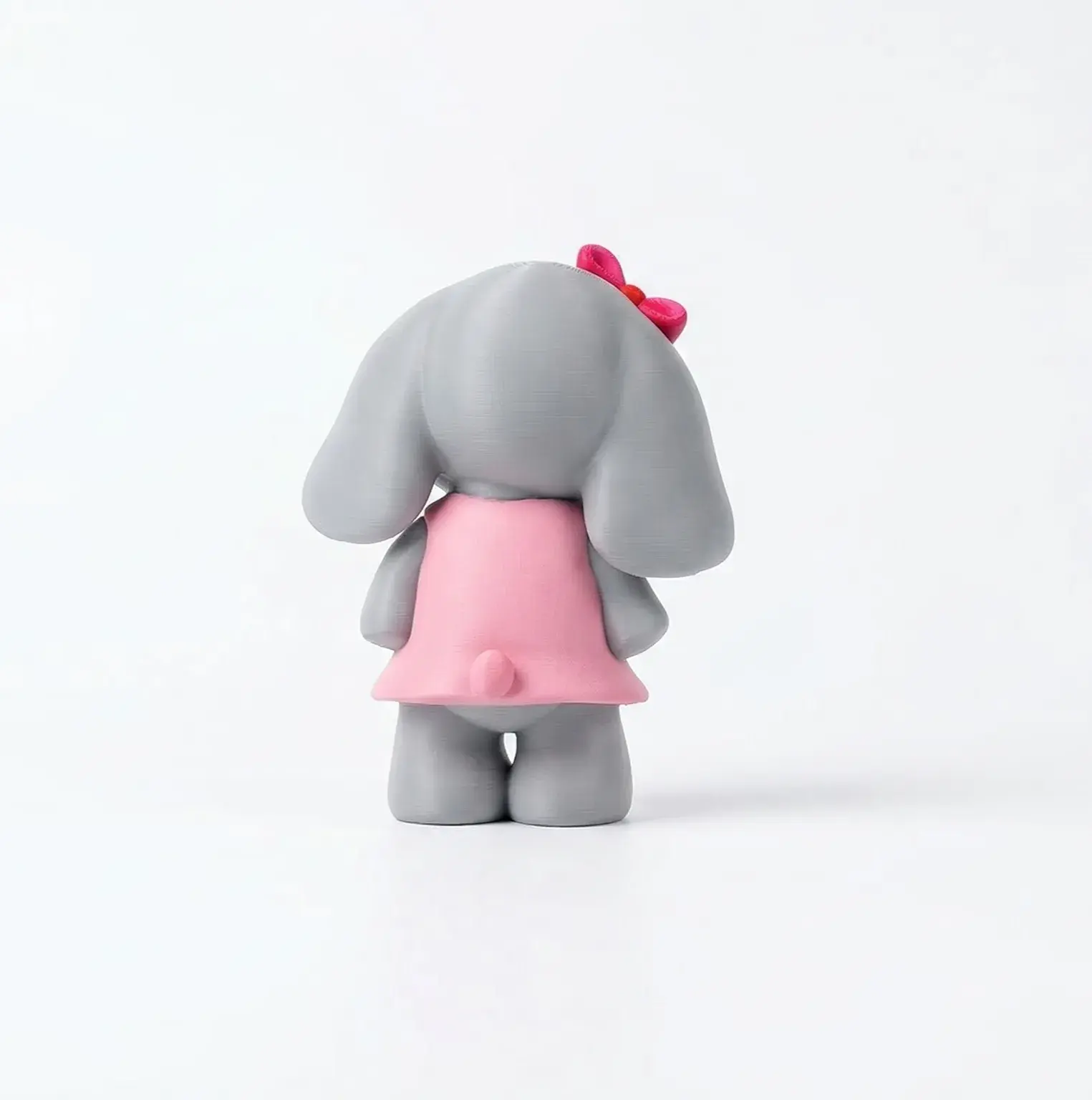 Cute Elephant with a Bow - Cake Figure - Toy - Color Print