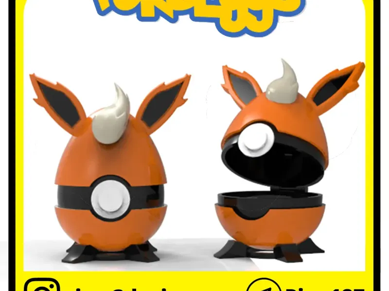 POKEBALLS FLAREON UOVO DI PASQUA CON CERNIERA