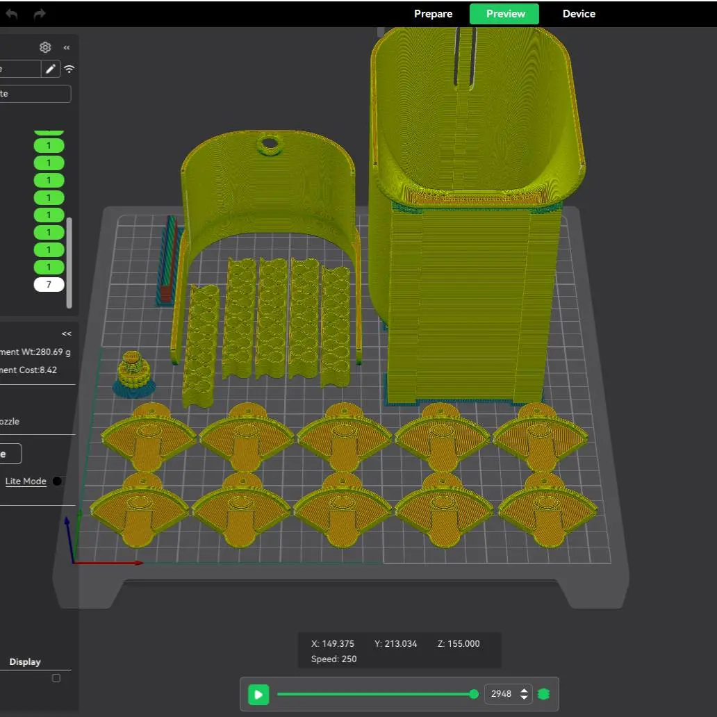 Multi model print cable organizer desk bin trash can opener