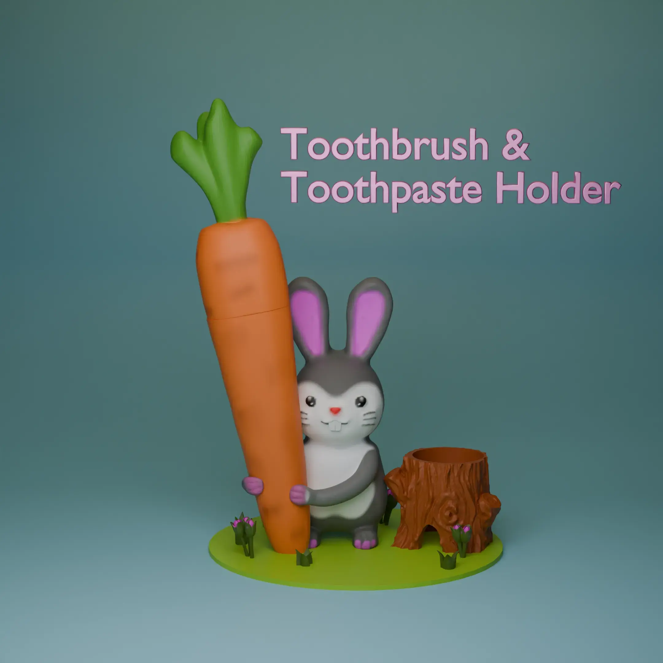 Suport de pastă de dinți și suport de pastă de dinți Bunny