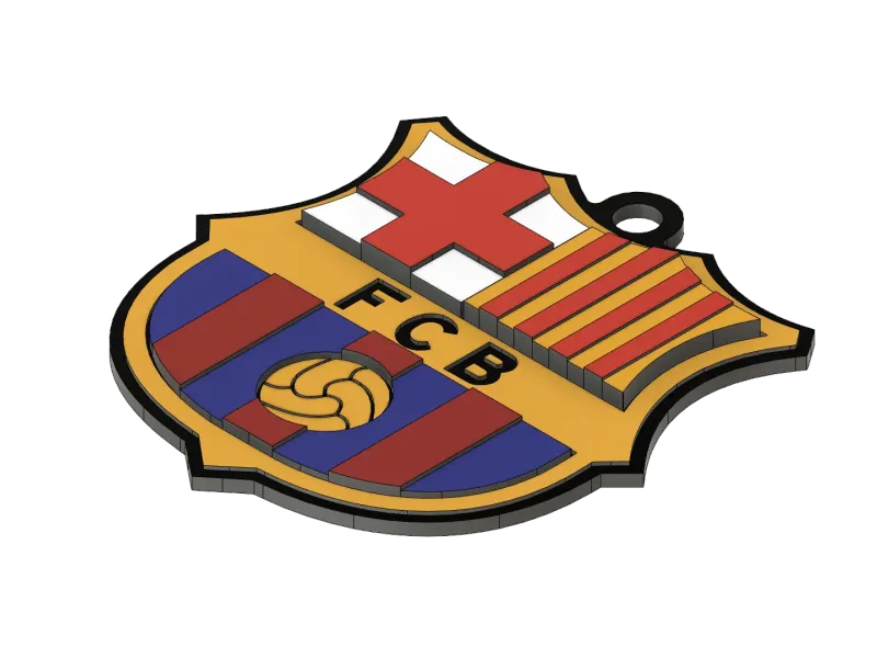 BARCA (BARCELONA) 3D LOGO BY OK (COLOR PRINTABLE)