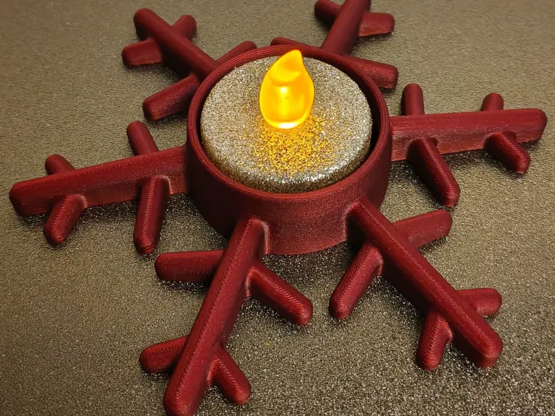 Portacandele tea light a fiocco di neve