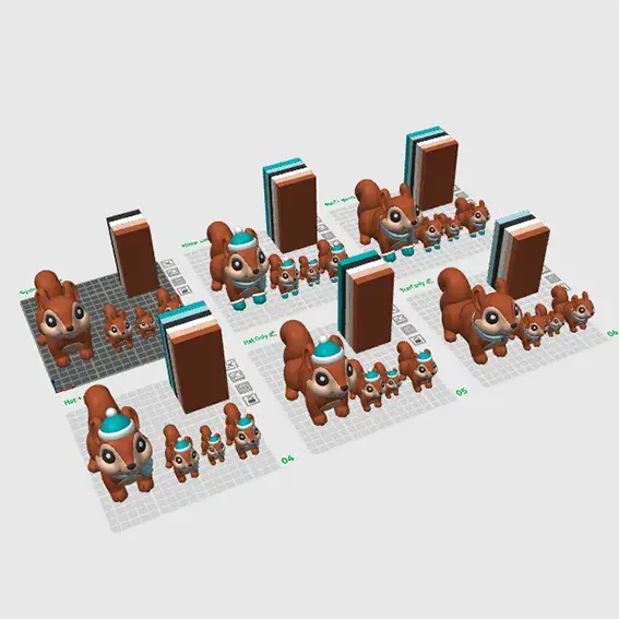 Cute Flexi Squirrel (Toy, Keychain), + Winter Version