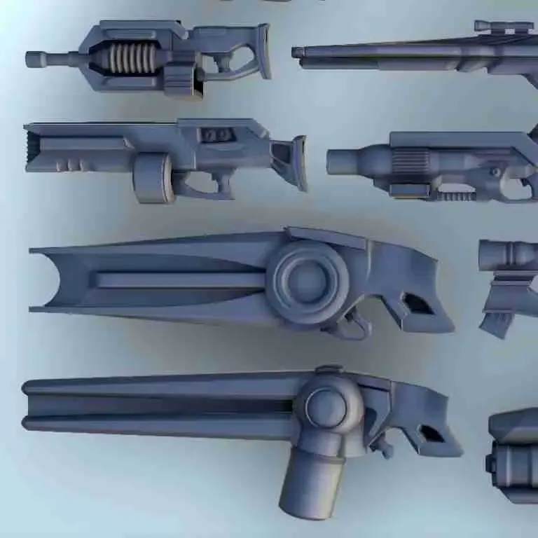 Set of Sci-Fi weapons (5) - miniatures scenery game figure