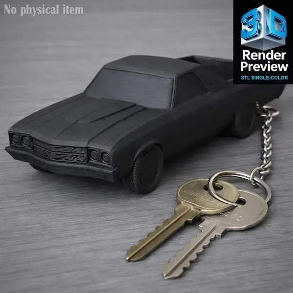 Classic Muscle Car Keychain STL