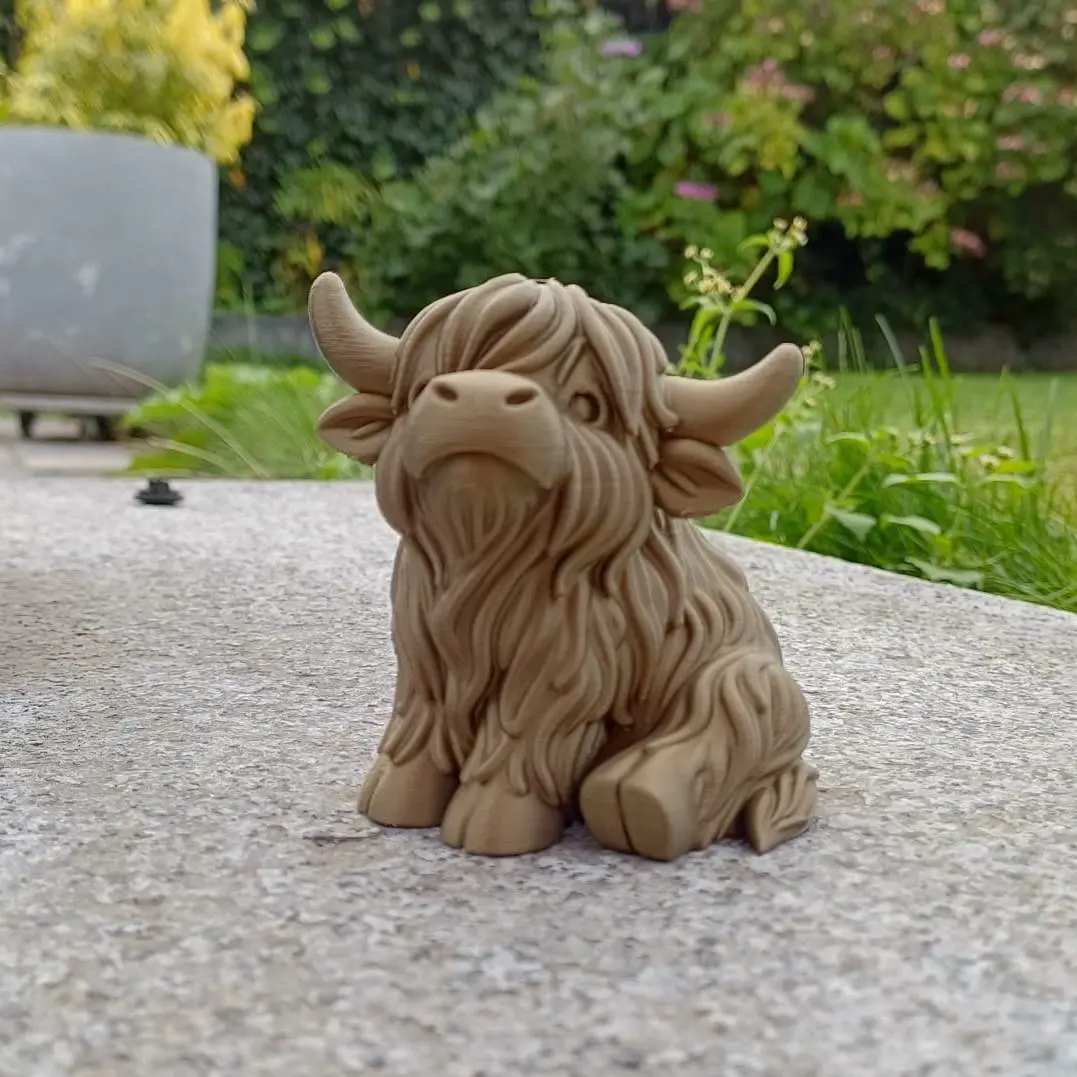 3D Printer Files | 3MF File | Chonky Highland Cow – Shaggy Horned Cutie