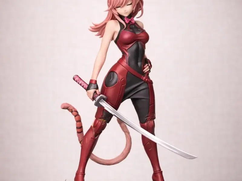 Katana Cat Girl Figurine