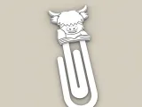Paperclip highland cow reading book - bookmark-2