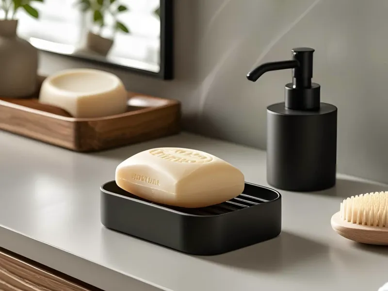 Porte-savon moderne avec nervures de drainage