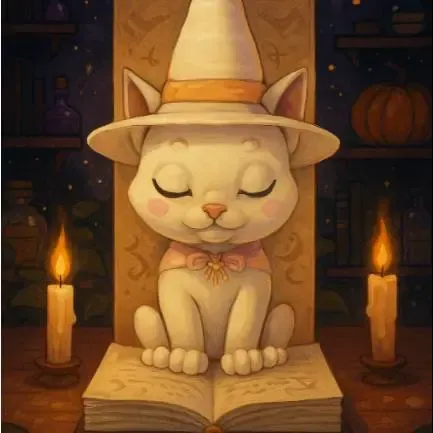 witchy cat book stopper - free