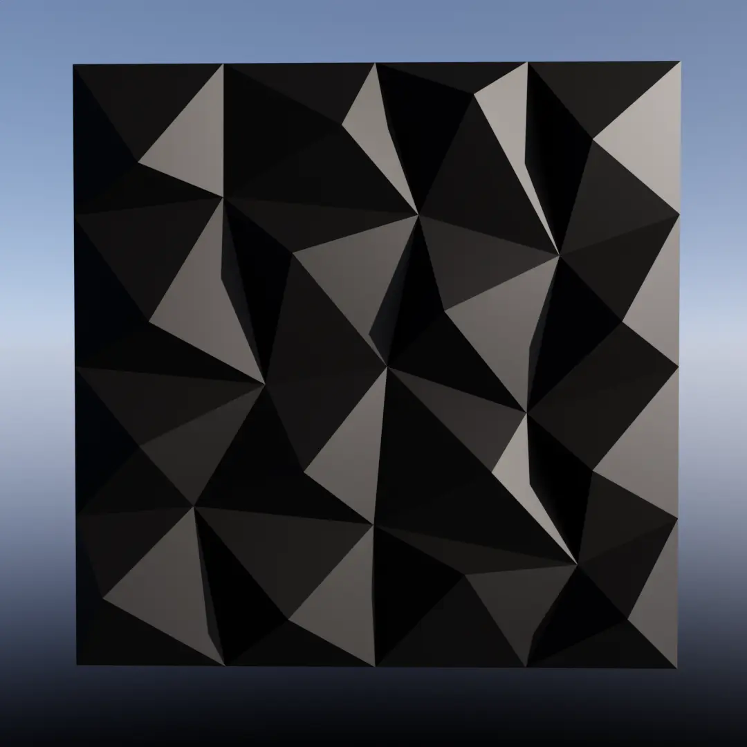 3D wall panel lowpoly triangles