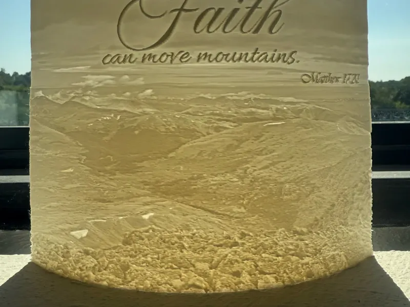Mountain lithophane w/ Biblical Scripture